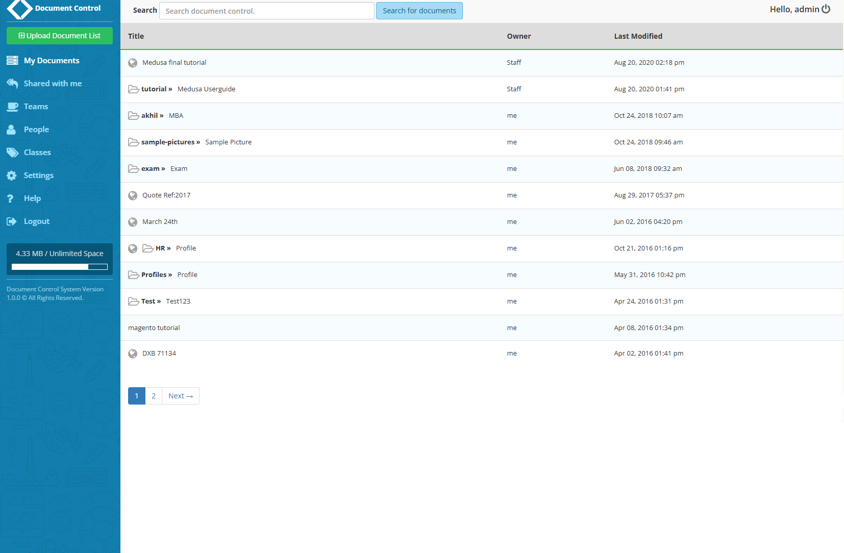 Document Management Dashboard